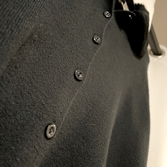 Vintage Kathy Lee Black Button Up Sweater Cardigan with Faux Fur Collar - Picture 4 of 4